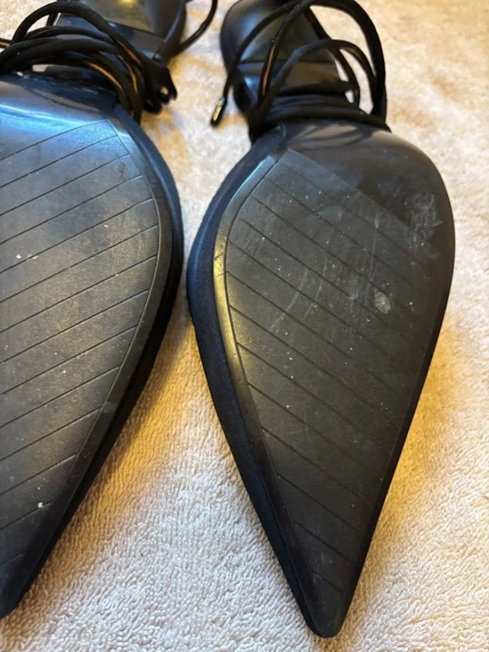 ZARA Women's Black Pointed-Toe Lace-up Heeled Pumps - size 39 - Picture 7 of 16